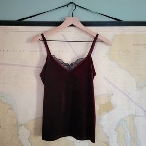 INC Wine Velour and Lace and Lace Camisole